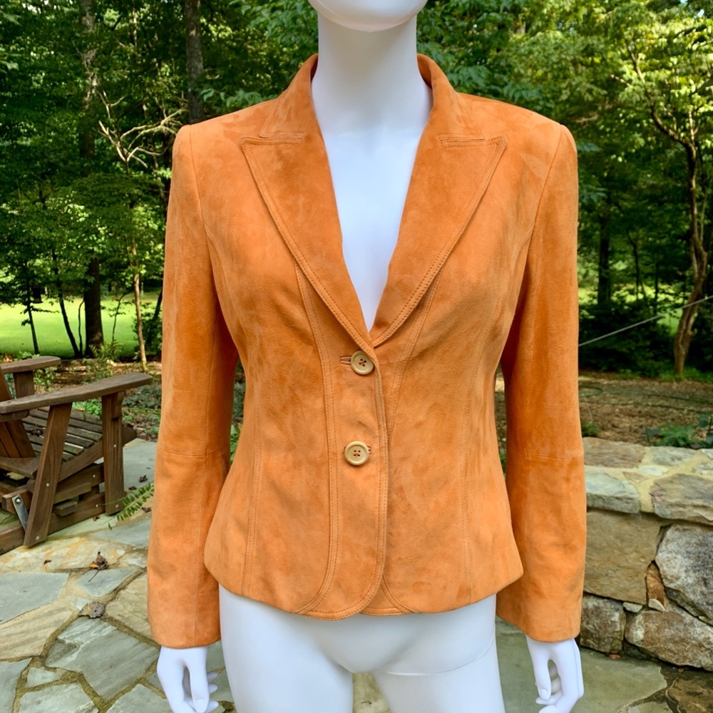 Lafayette 148 New York Suede Orange Blazer